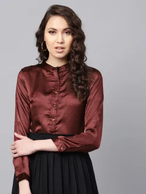 Maroon Satin Shirt