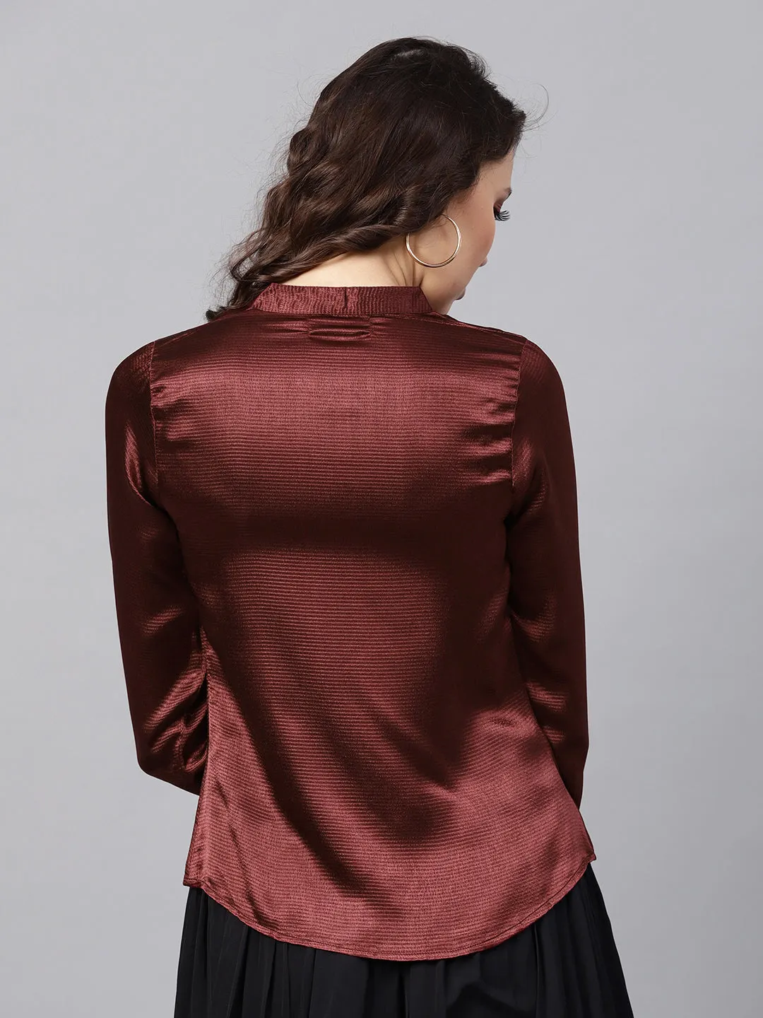 Maroon Satin Shirt