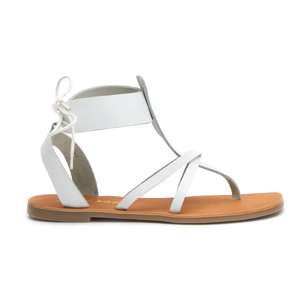 Matisse Lay Up White Leather Lace Up Sandals