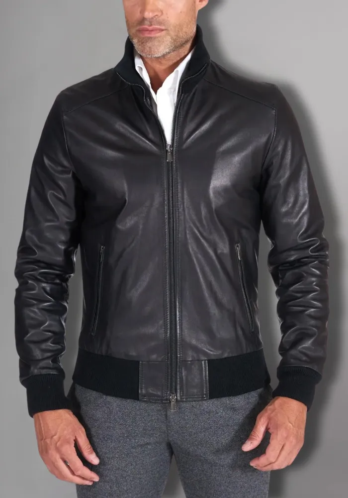 Mens Biker Leather Jacket Vintage Genuine Leather