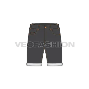 Mens Black Denim Shorts