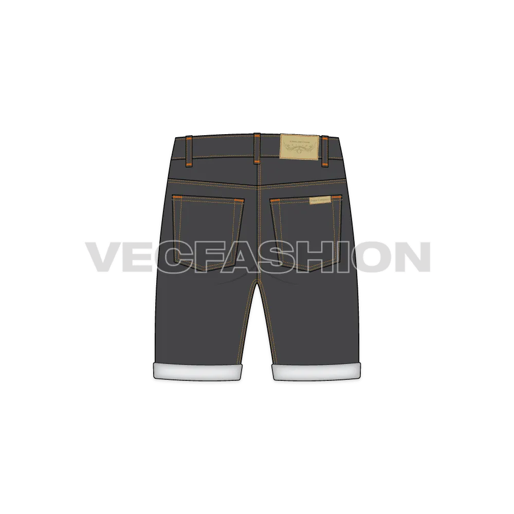 Mens Black Denim Shorts