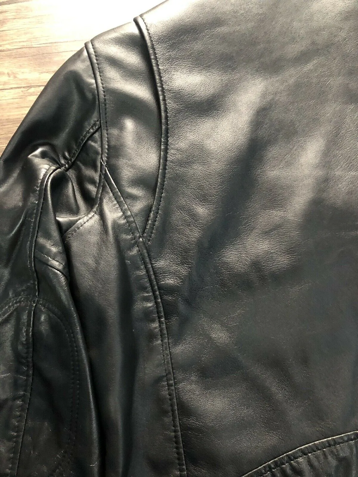 Men's Genuine Lambskin Leather Black Slim Fit Biker Motorcycle Marlon Brando Fashion Leather Jacket