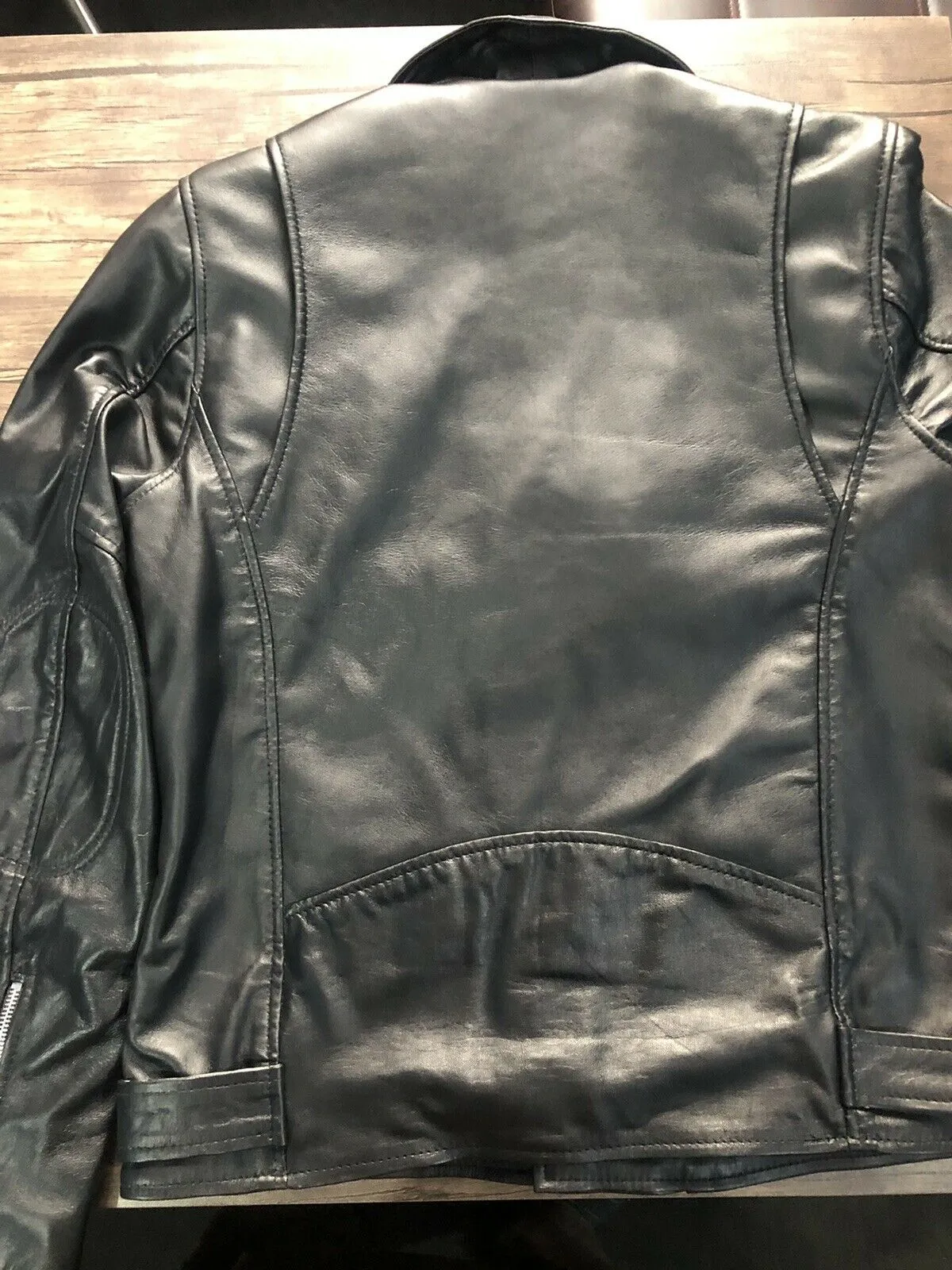 Men's Genuine Lambskin Leather Black Slim Fit Biker Motorcycle Marlon Brando Fashion Leather Jacket