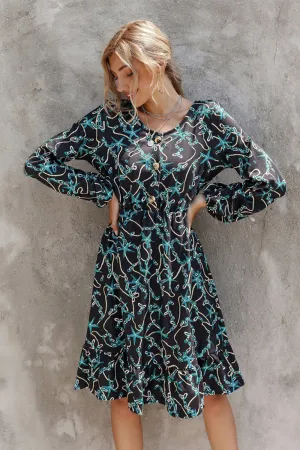 Mid-length Long-sleeved Slim Dress