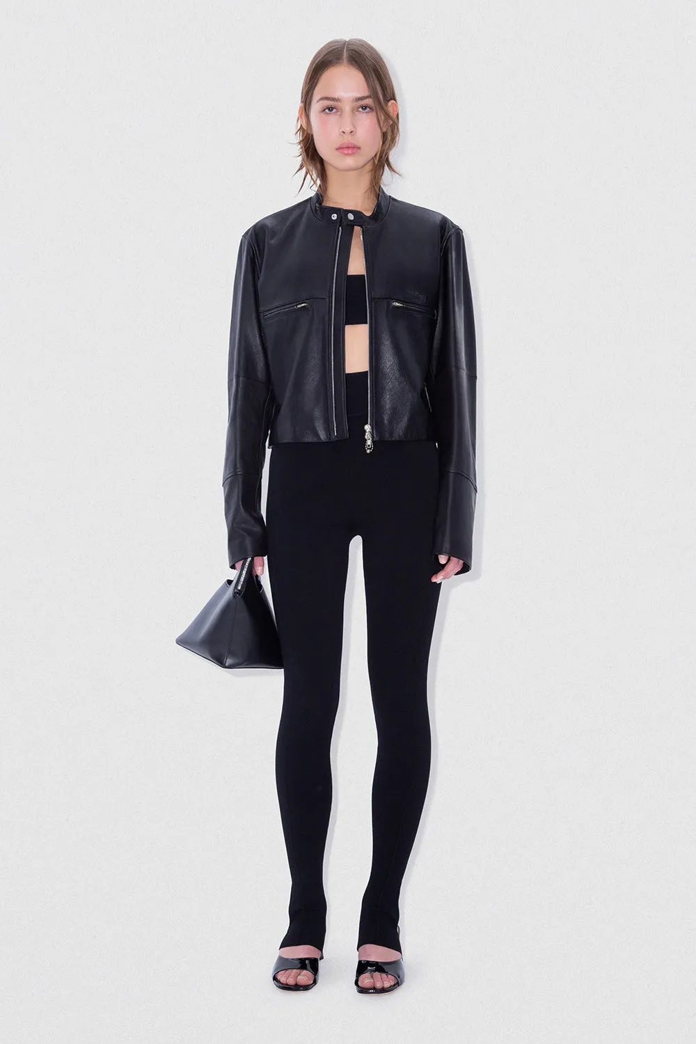 Milena Biker Jacket Black Calf Nappa Leather