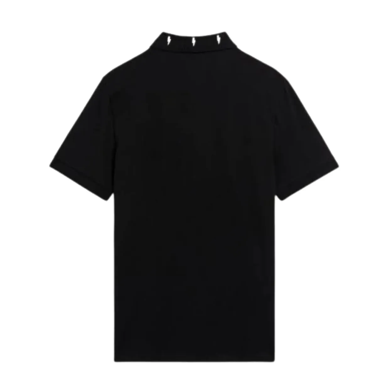 Neil Barrett Black Bolted Rib Collared Polo Shirt