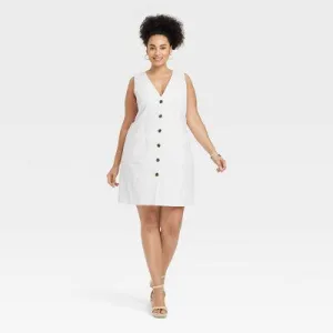 New - Women's Mini Vest Dress - A New Day White 2X