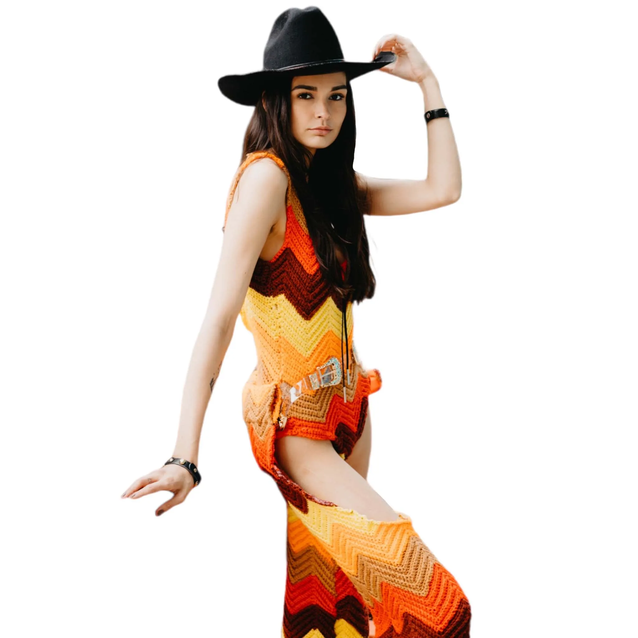 On Fire Cowboy- Matching Crochet Co-ord