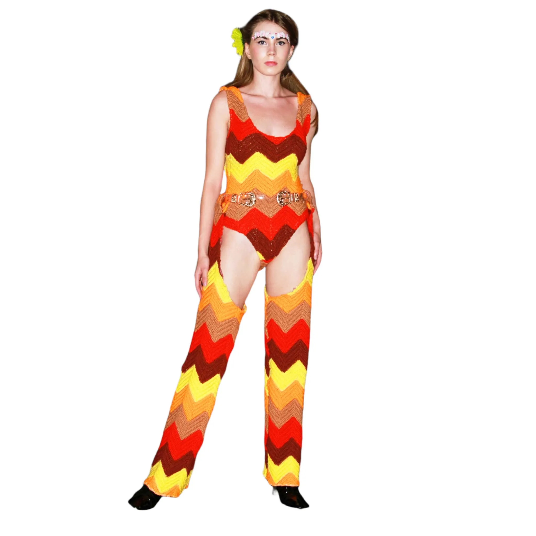 On Fire Cowboy- Matching Crochet Co-ord