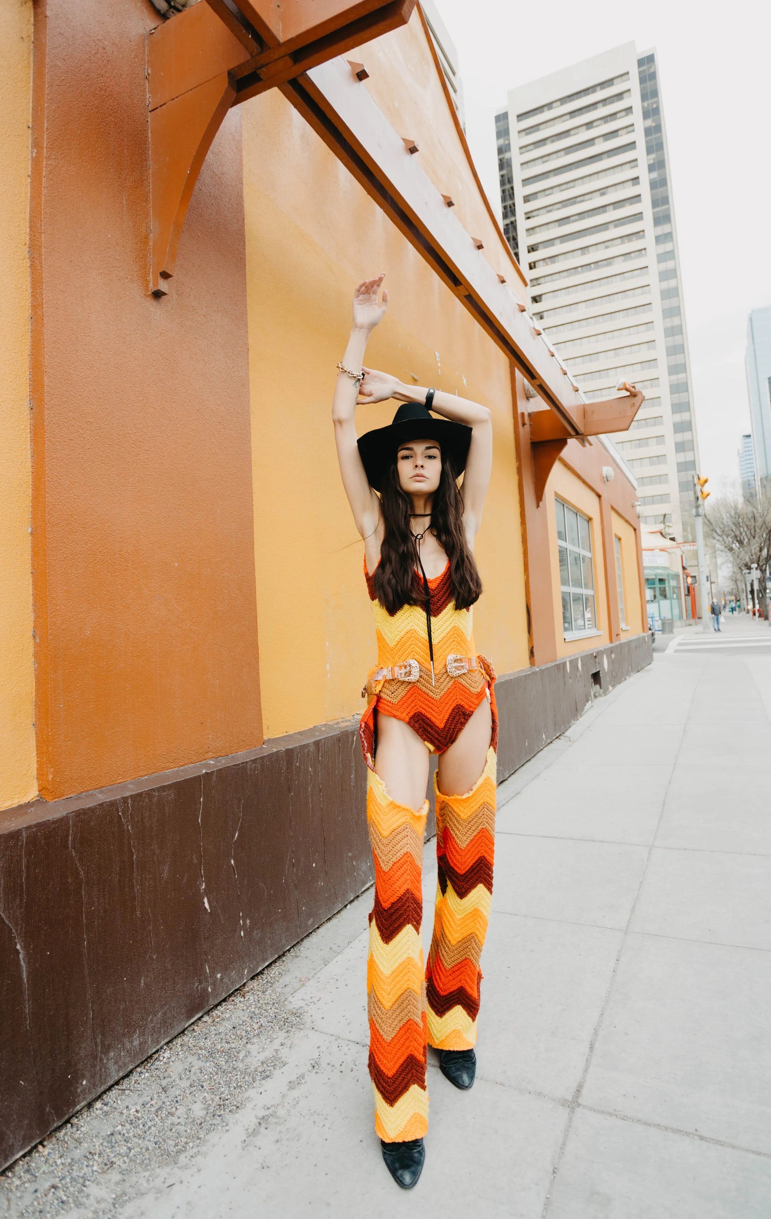 On Fire Cowboy- Matching Crochet Co-ord