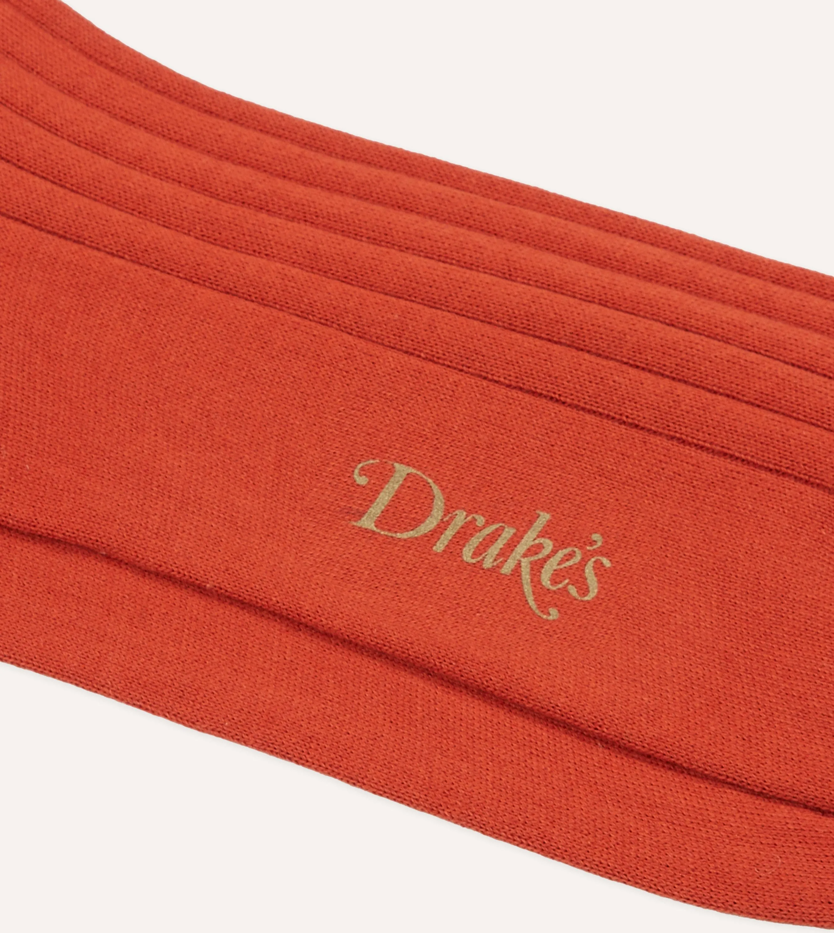 Orange Cotton Mid-Calf Socks