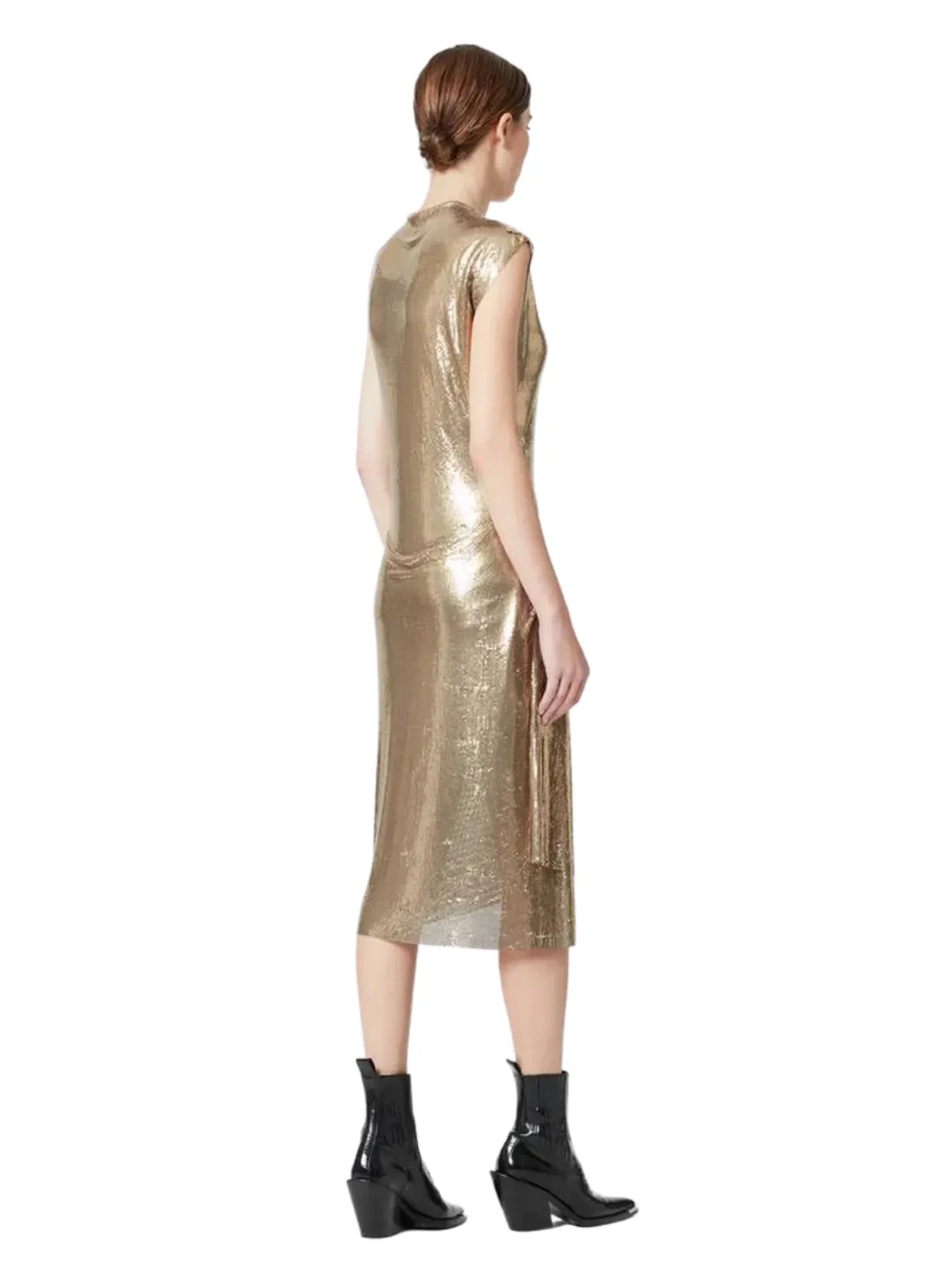 Paco Rabanne mid length dress gold