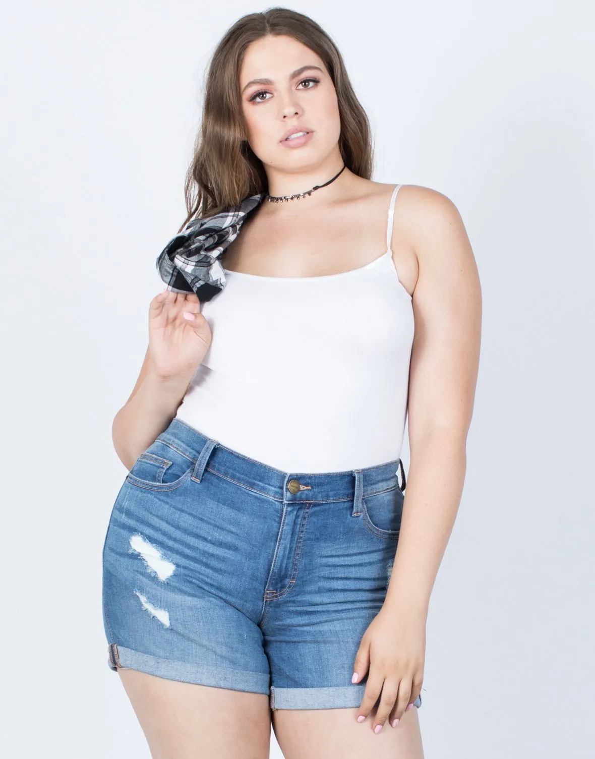 Plus Size Love Your Cuffed Shorts