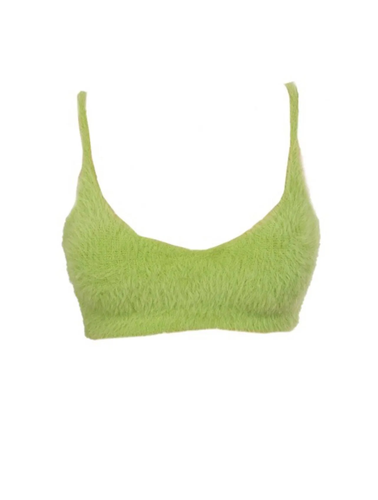 Polly Fuzzy Green Criss Cross Top