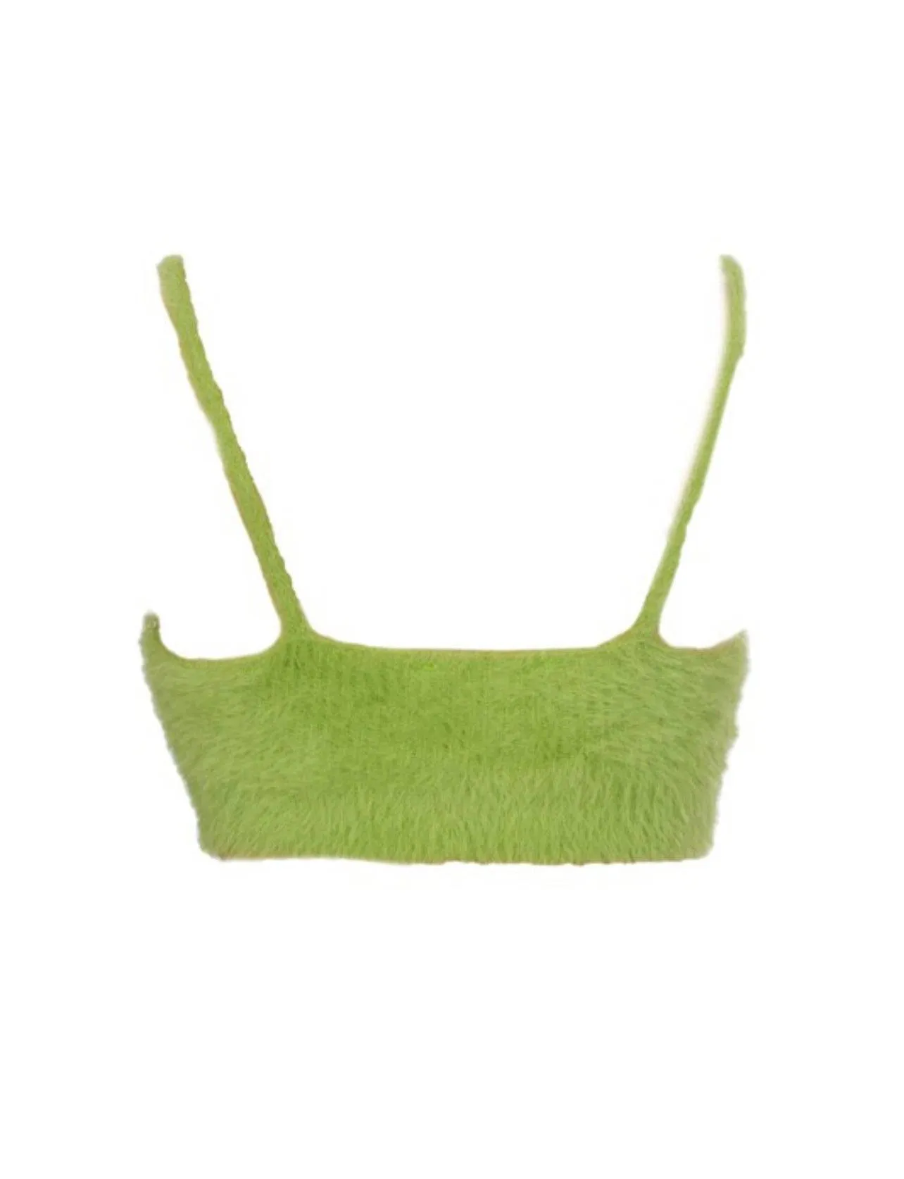 Polly Fuzzy Green Criss Cross Top