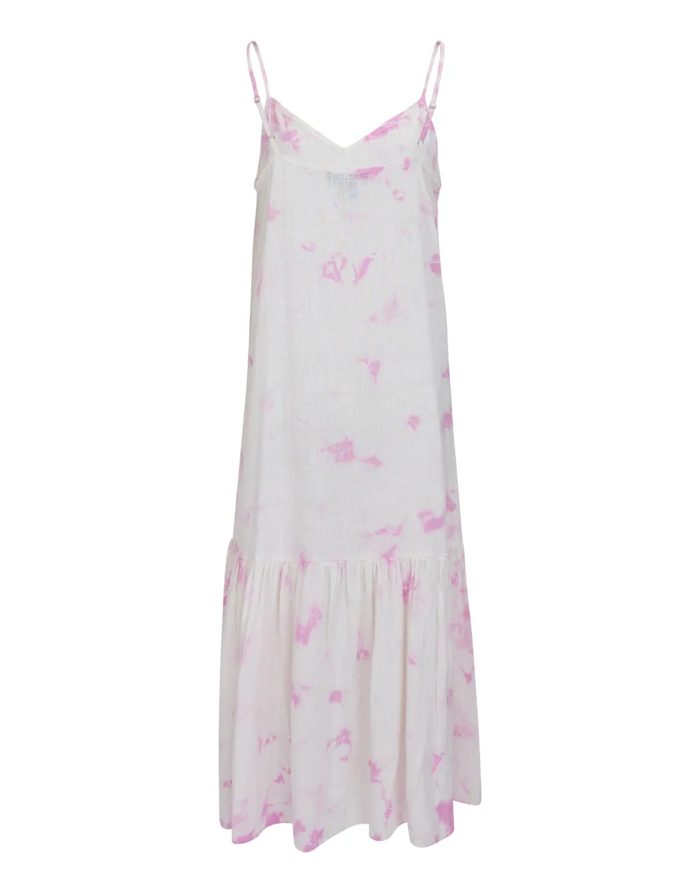 Printed V Neck Linen Dress