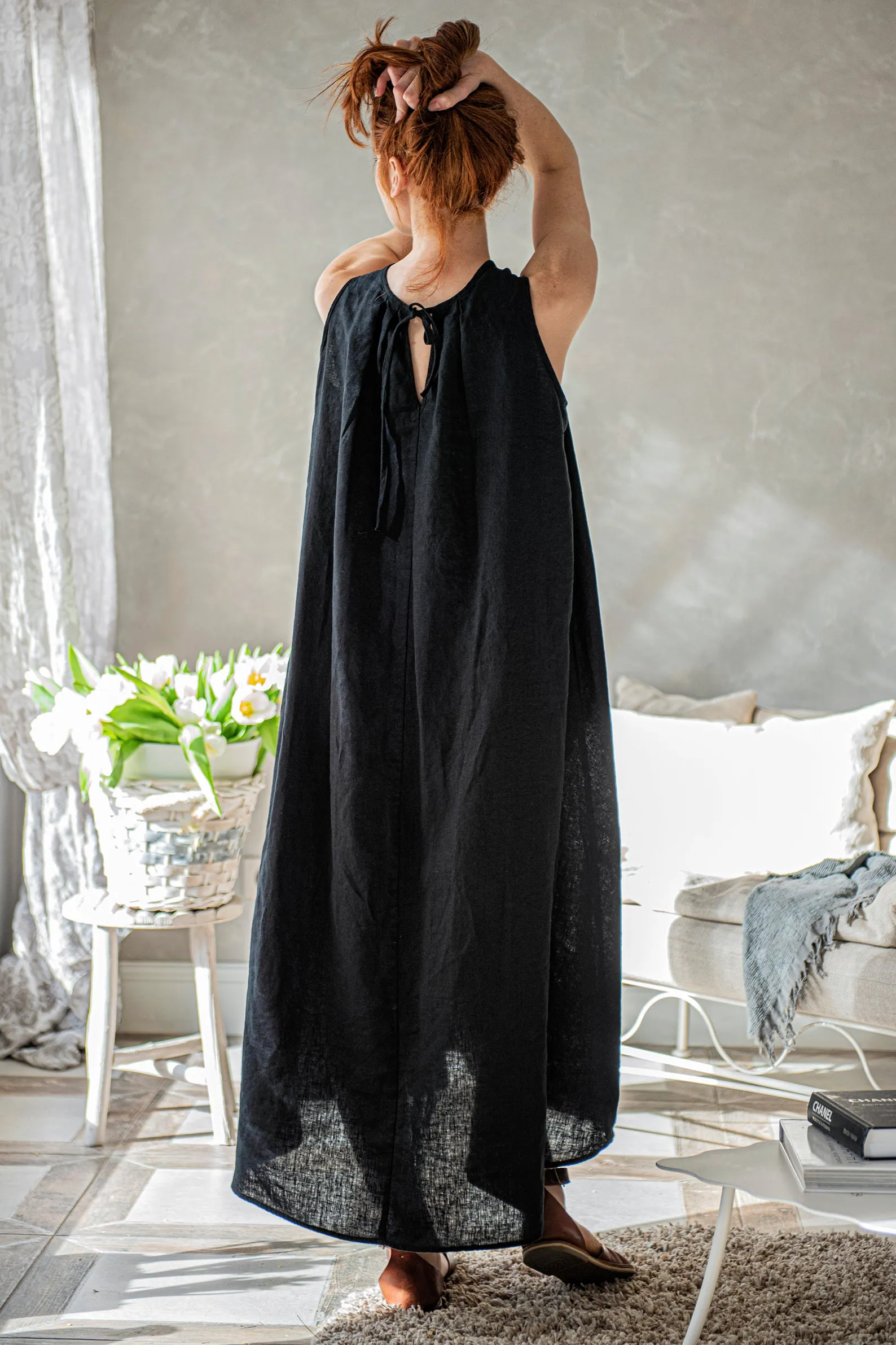 Sleeveless Linen Loose Dress