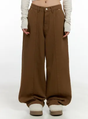 Solid Cotton Wide Leg Pants CN408