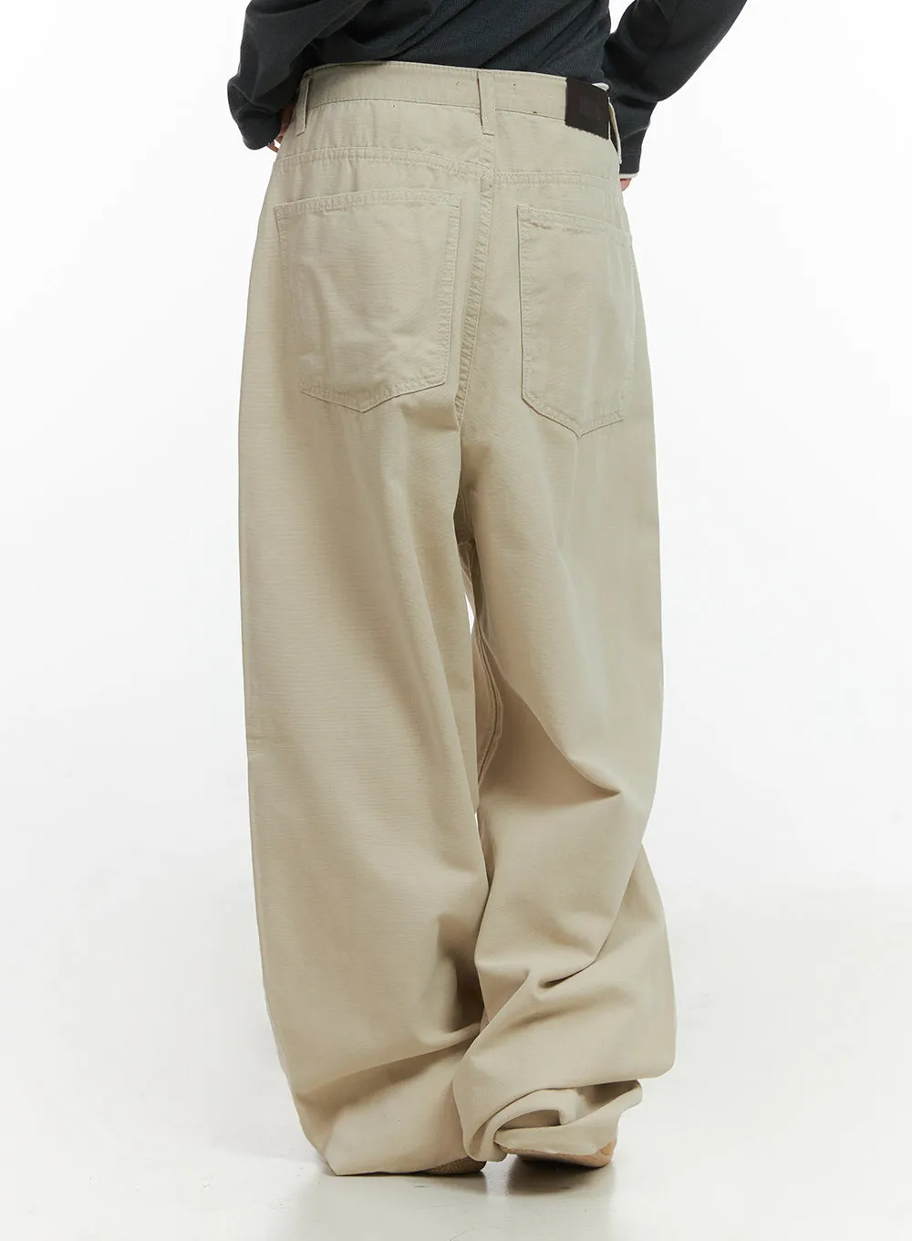 Solid Cotton Wide-Leg Pants CO415