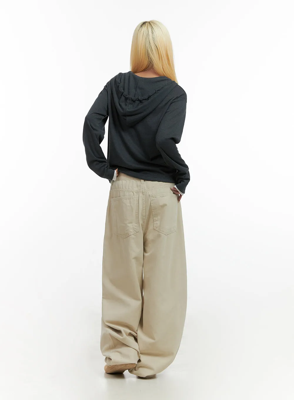 Solid Cotton Wide-Leg Pants CO415