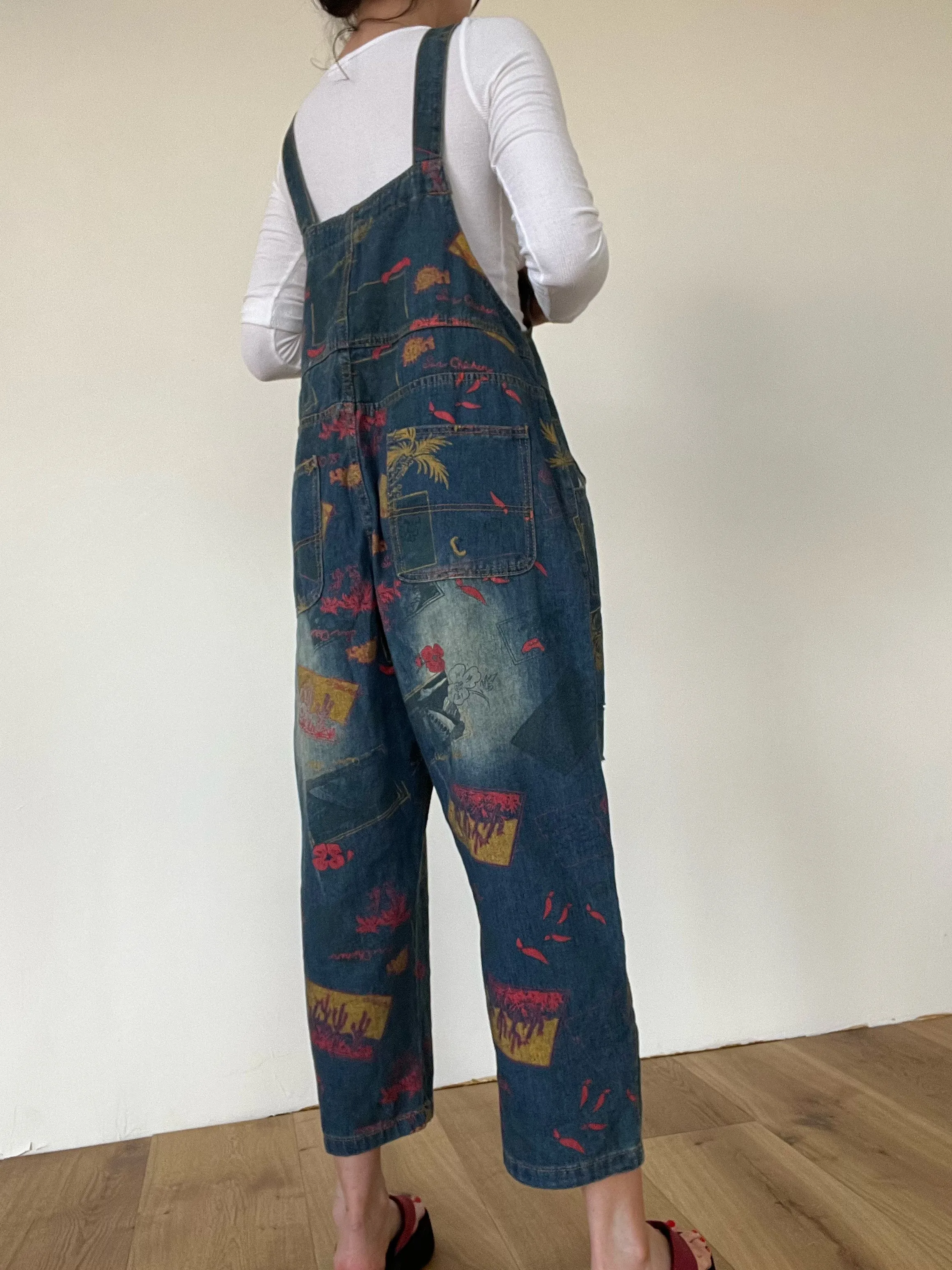 Southwest Print Baggy Overalls