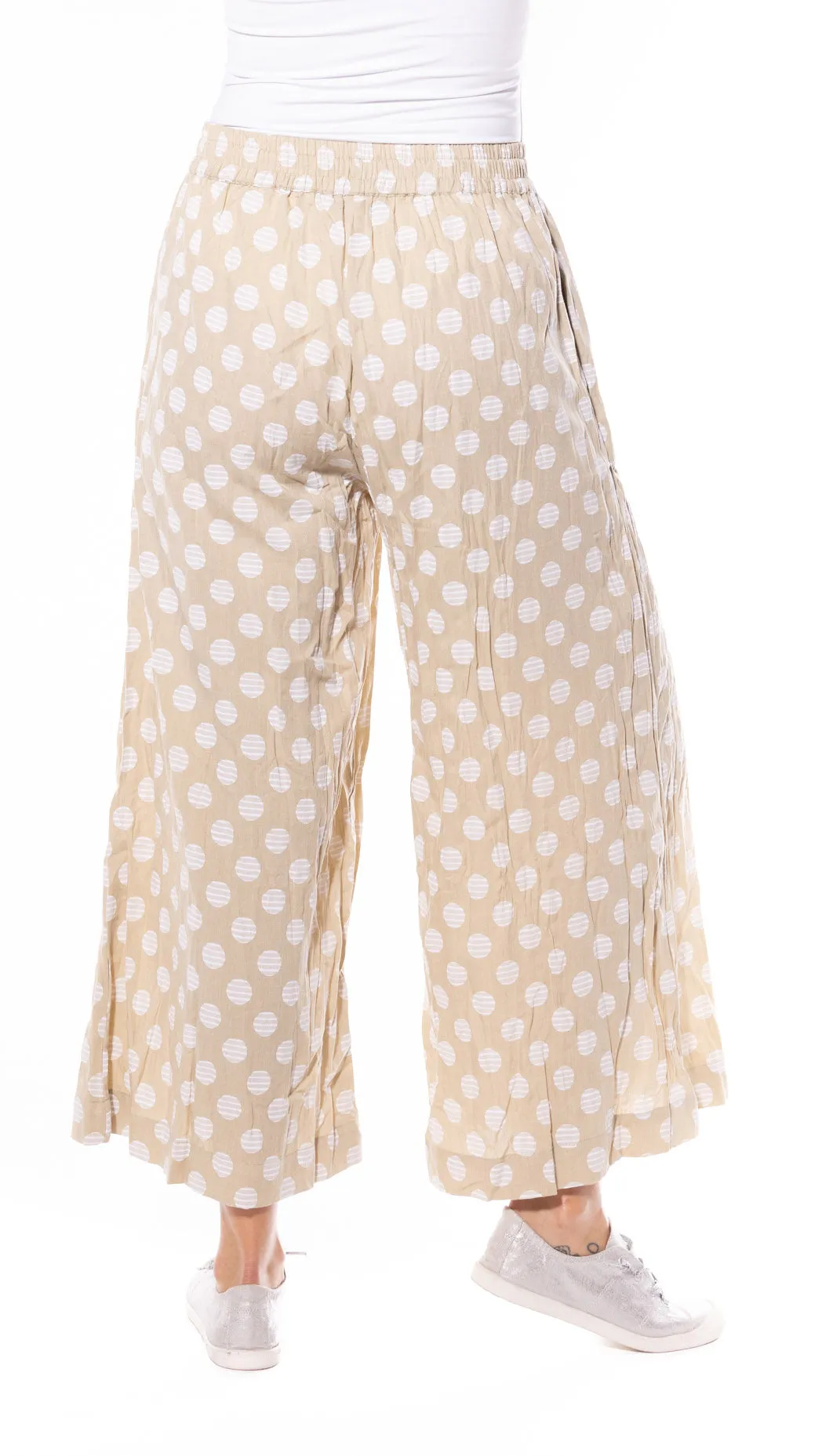 Spot & Sequin Wide Leg Pants by  Café Latte - Natural