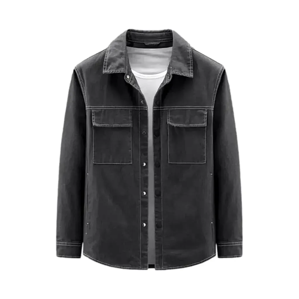 Stylish dark jean jacket for men