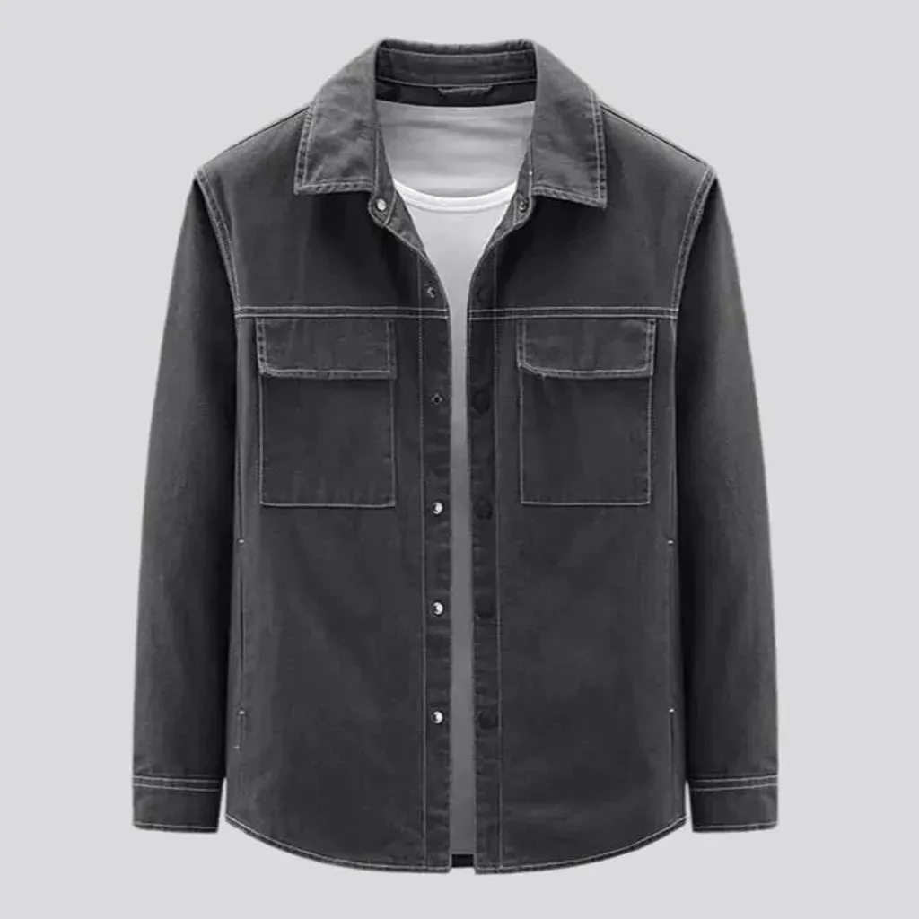 Stylish dark jean jacket for men