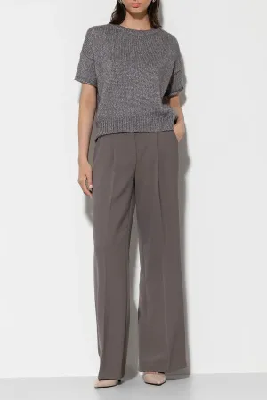 Taupe Wide Leg Tailored Pants