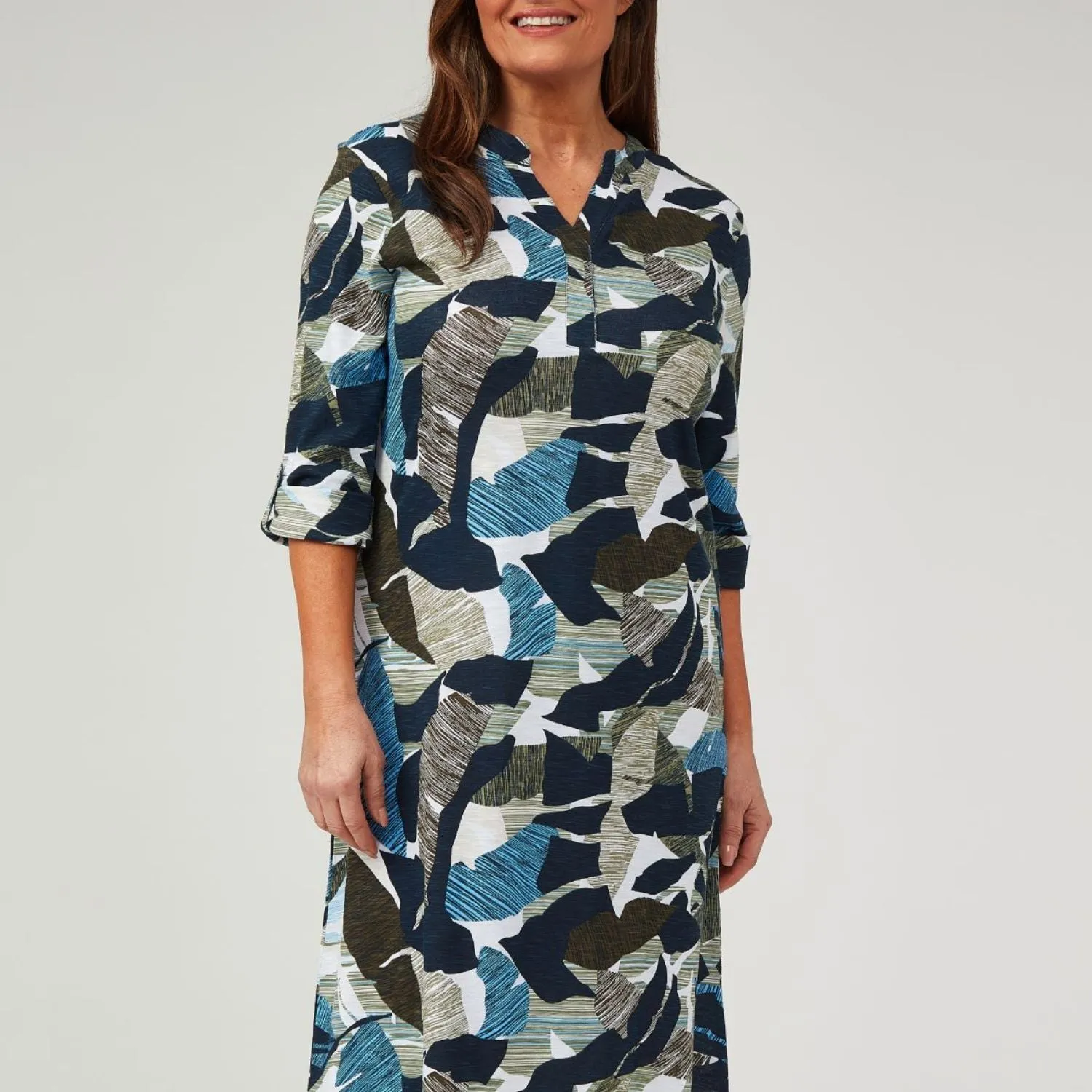 TIGI 10/12 Sketchy Leaf Print Dress