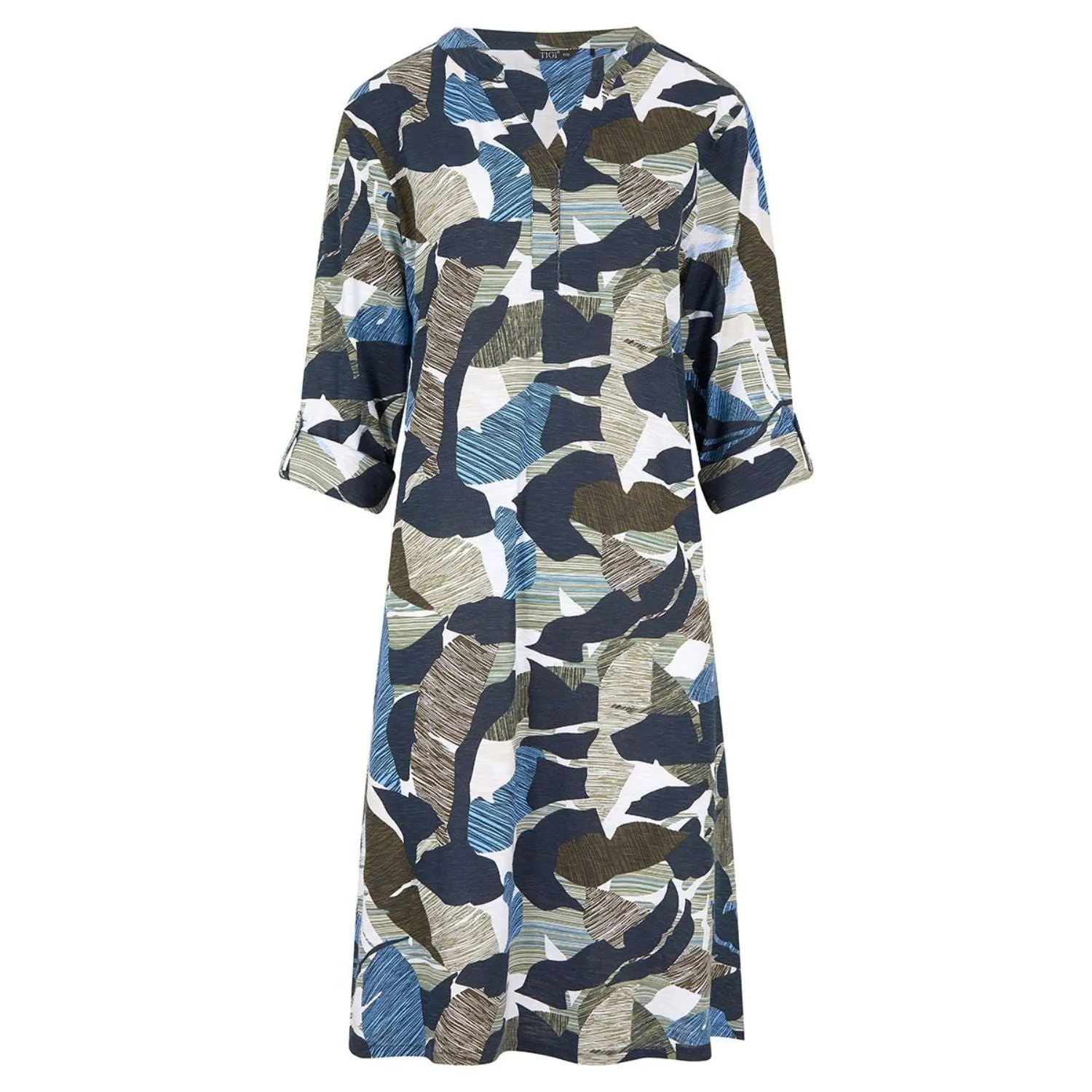 TIGI 10/12 Sketchy Leaf Print Dress