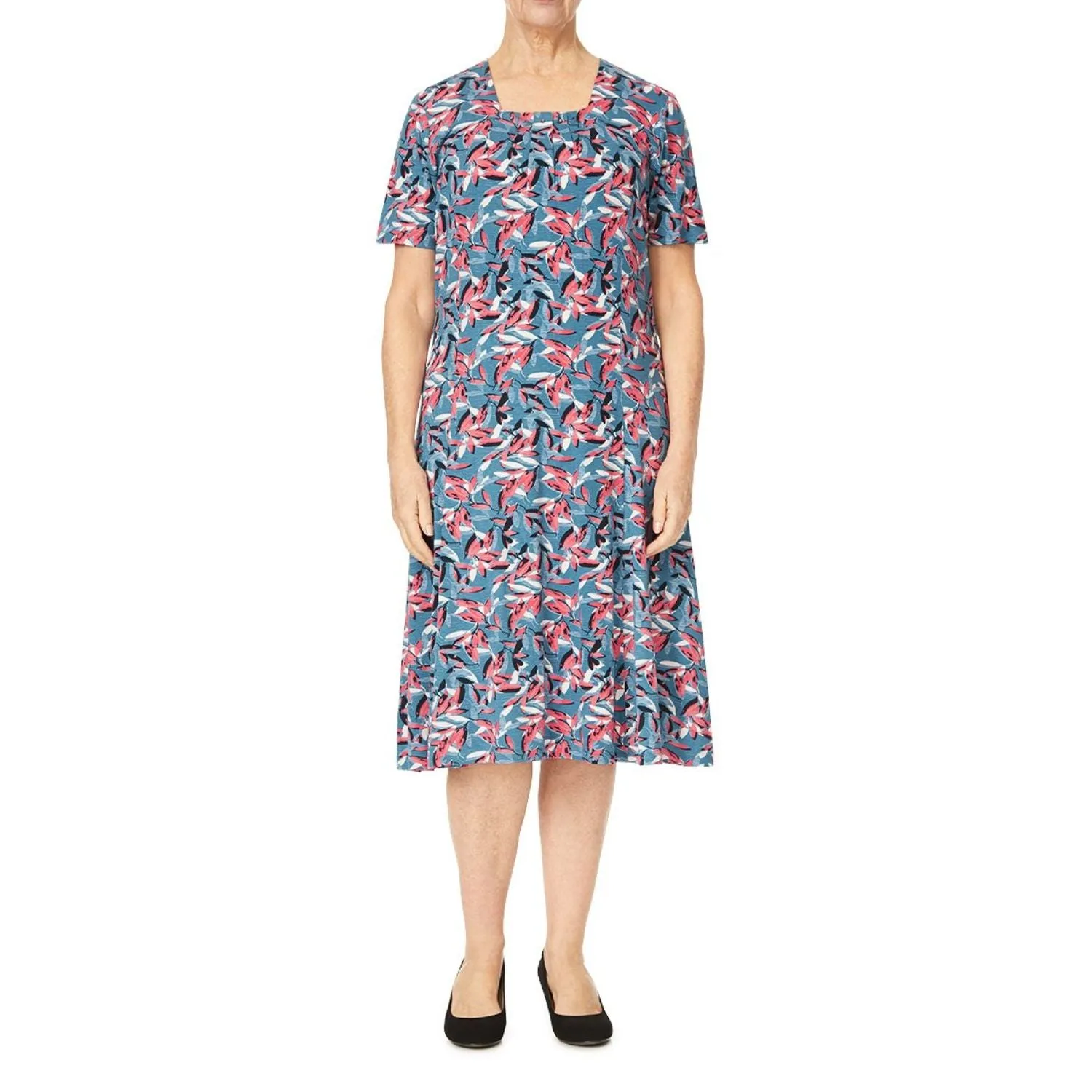 TIGI 18/20 Chambray Leaf All Over Print Dress