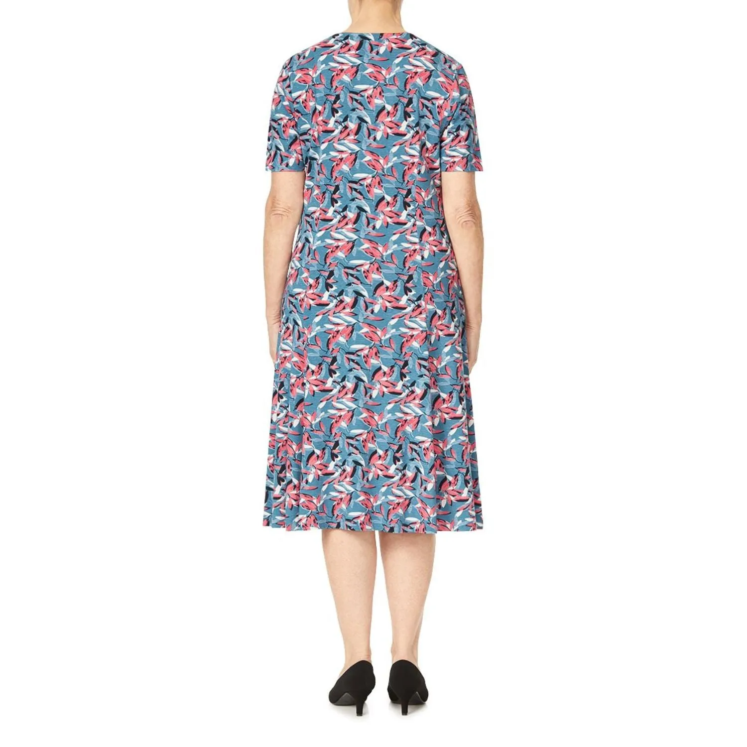 TIGI 18/20 Chambray Leaf All Over Print Dress