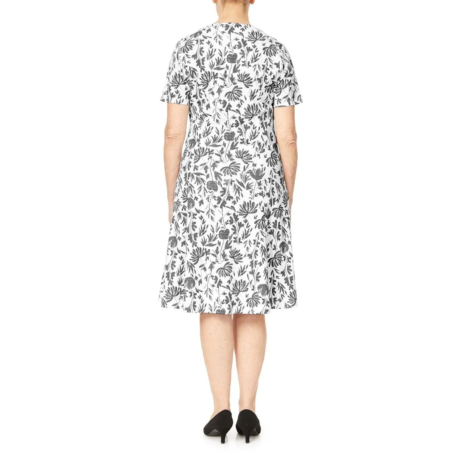 TIGI 22/24 Mono Mod Floral Portrait Neck Dress