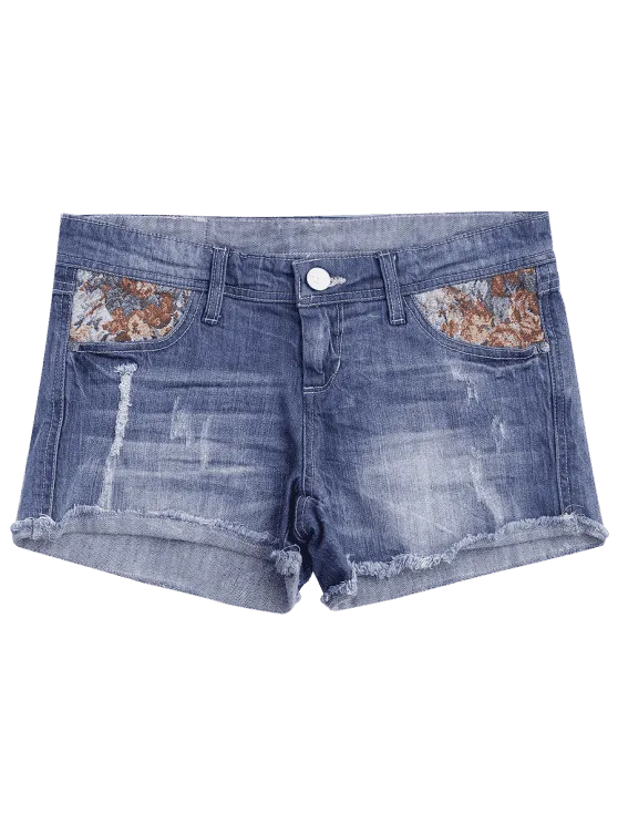 Trendy Graphic Cutoffs Distressed Denim Shorts