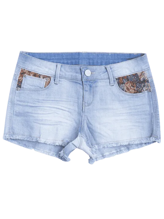 Trendy Graphic Cutoffs Distressed Denim Shorts