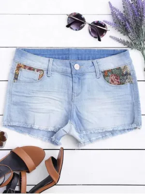 Trendy Graphic Cutoffs Distressed Denim Shorts