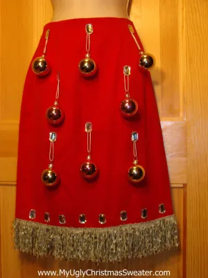 Ugly Christmas Sweater Party Tacky Skirt Size 10 (dress alternative)