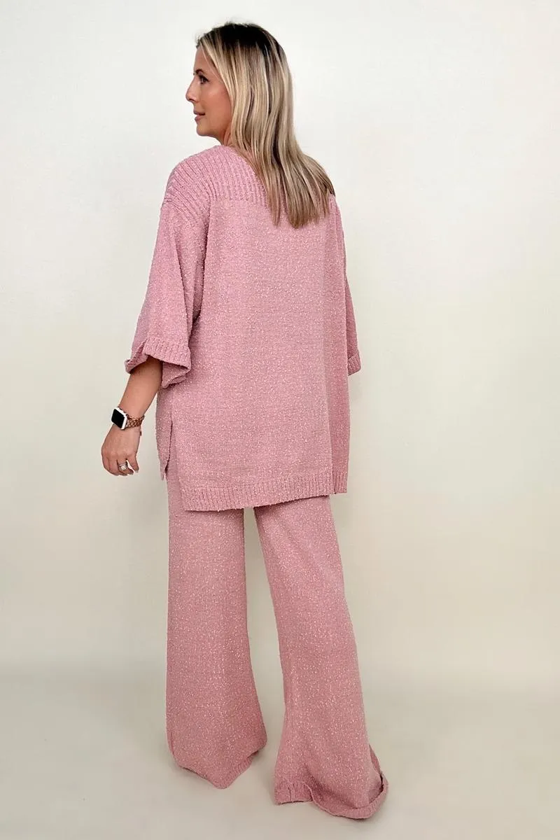 Umgee Wide Leg Pants Sweater Style