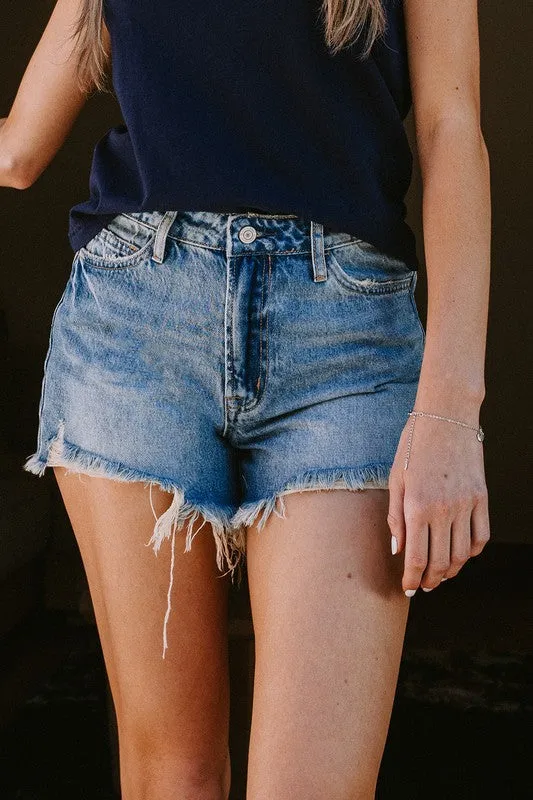 Vervet Distressed Rigid Mom Shorts