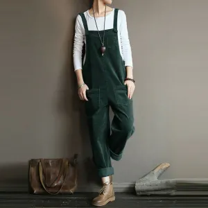 Wide Leg Corduroy Overalls