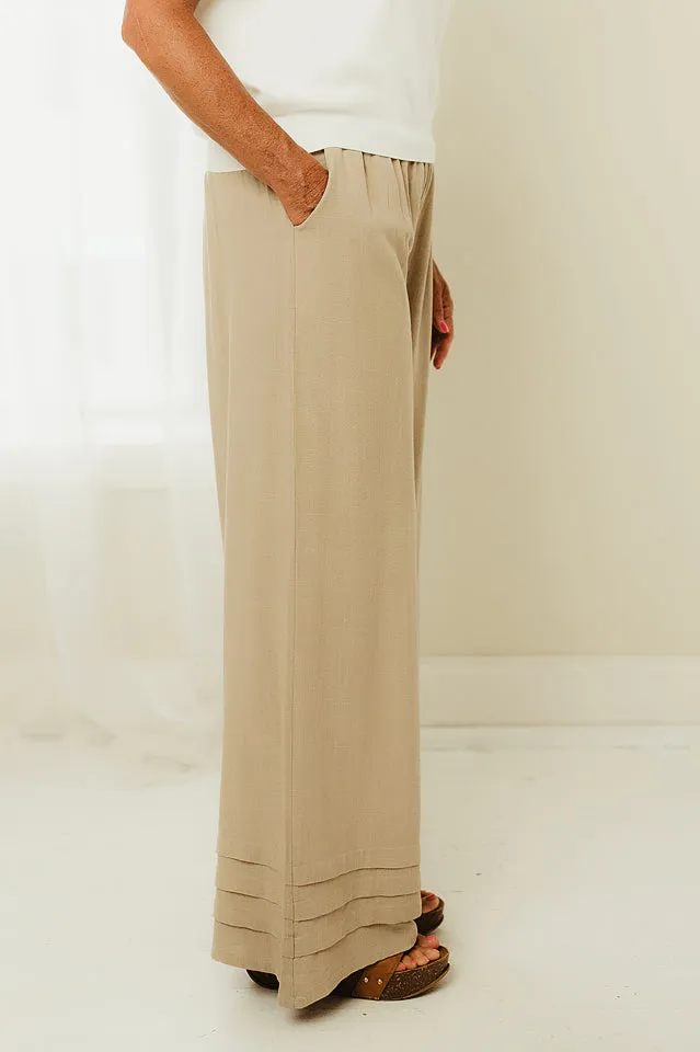 Wide Leg Pin Tuck Pants