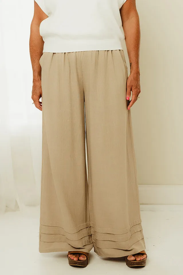 Wide Leg Pin Tuck Pants