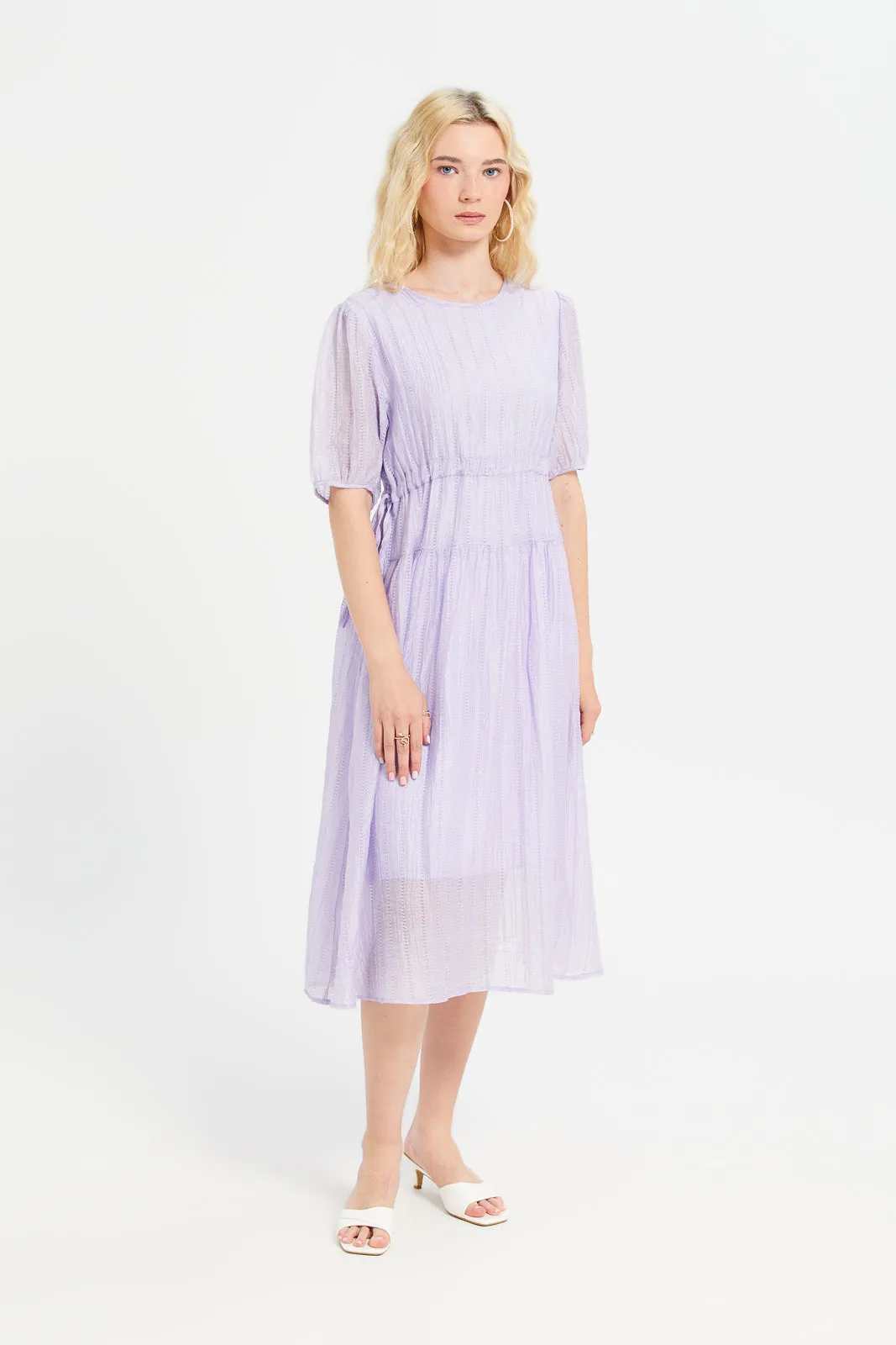 Women Lilac Mid Length Dress