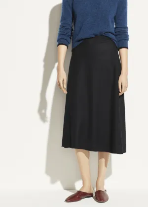 Wool Paneled Skirt in Black