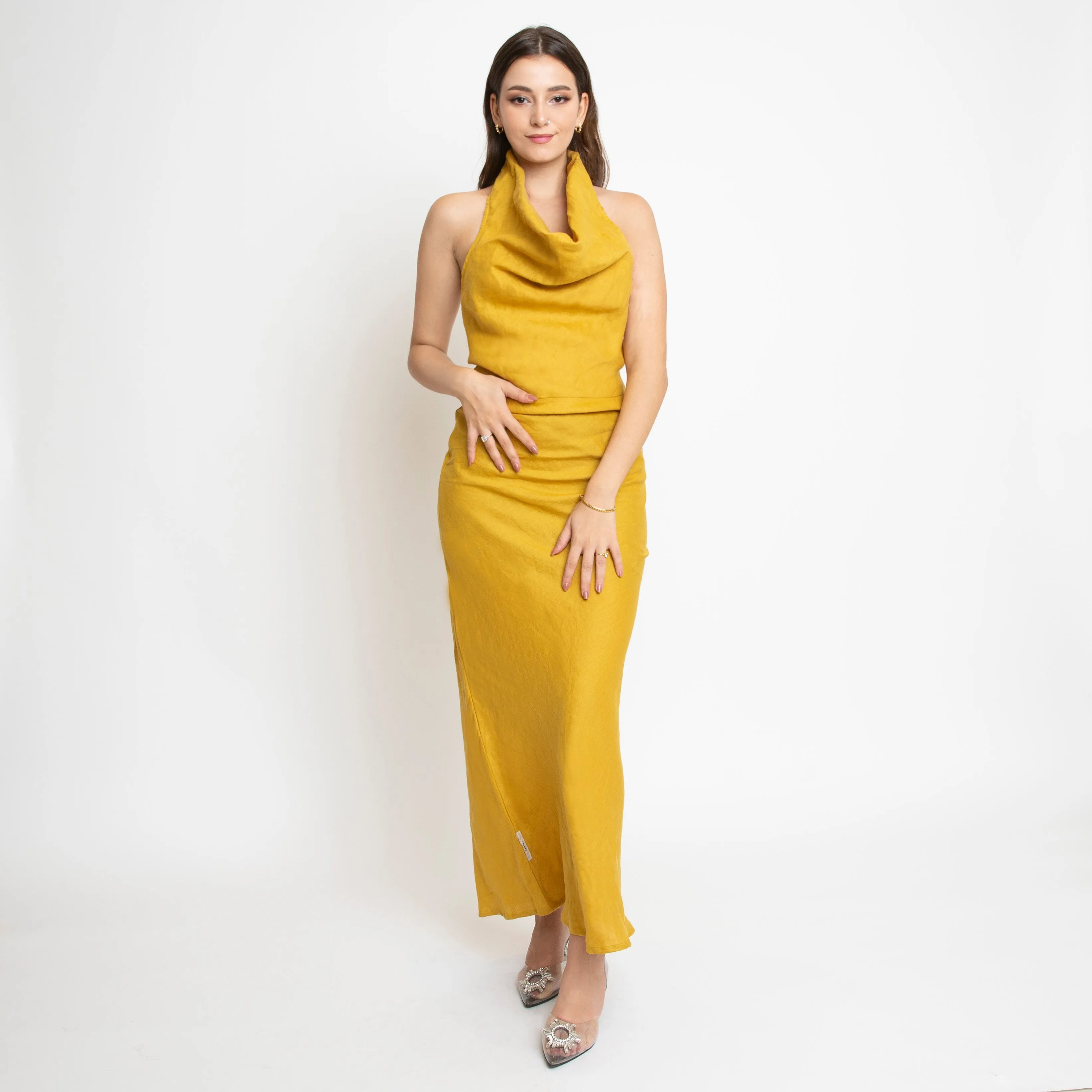 Yellow Sleeveless Long Dress